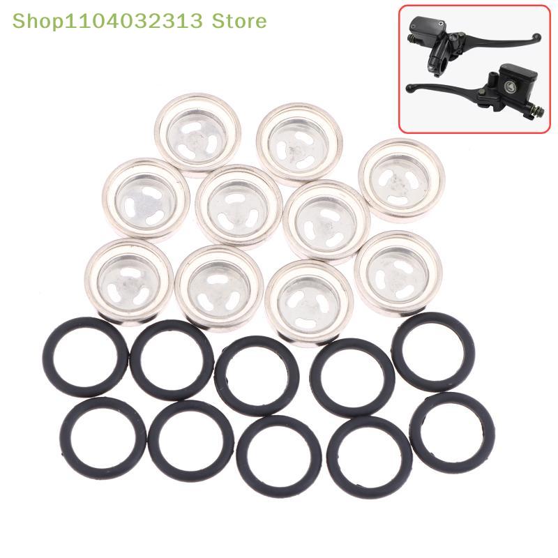 petite10Pcs Motorcycle Brake Master Cylinder Sight Glass Kit Oil Window for Hydraulic Brake Reservoir Quick Fix and Repairing