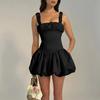 Dress Square Collar Fluffy Short Skirt