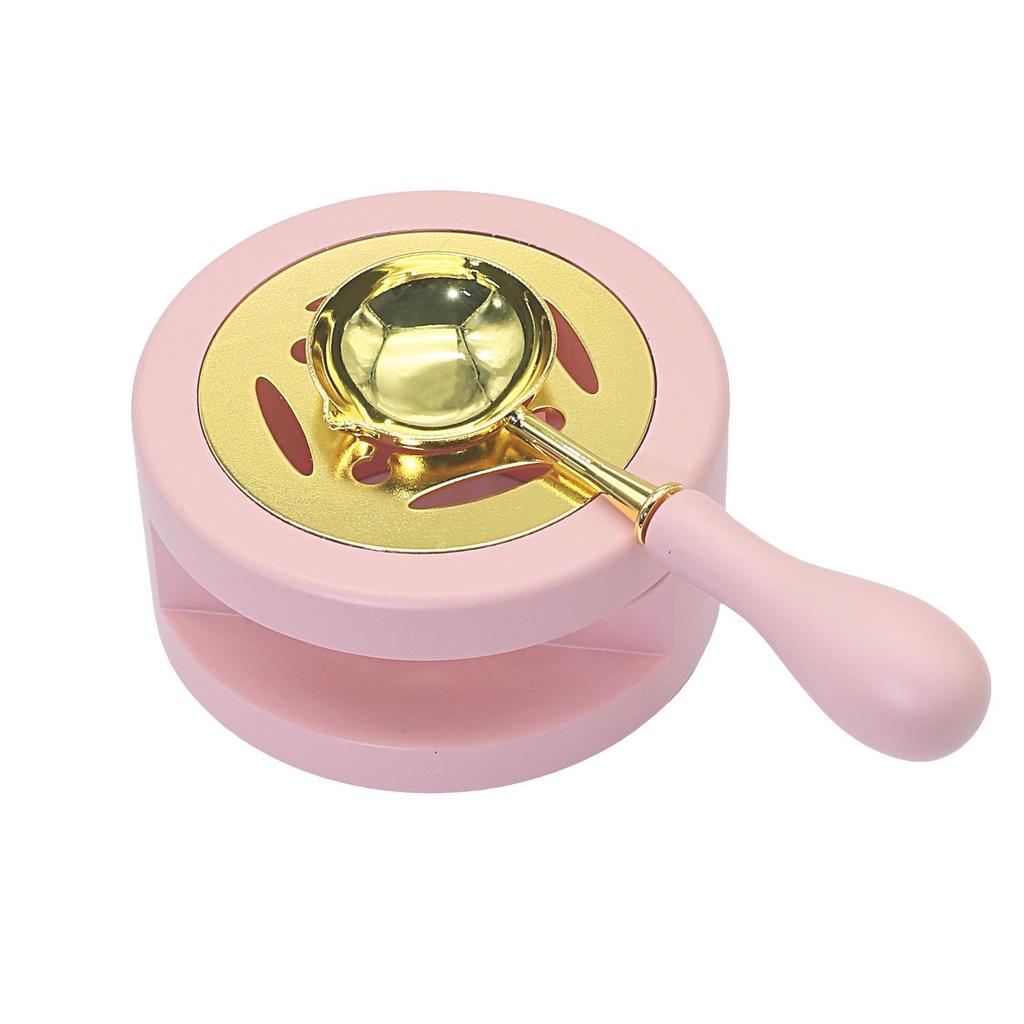 Wax Seal Melting Furnace Set with Handle & Spoon - Wooden Granule Furnace for Crafting