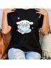 Cute Cinnamon Dog Print Short-Sleeved T-Shirt Cute And Innocent Style Suitable For Summer Ladies' Daily Wear