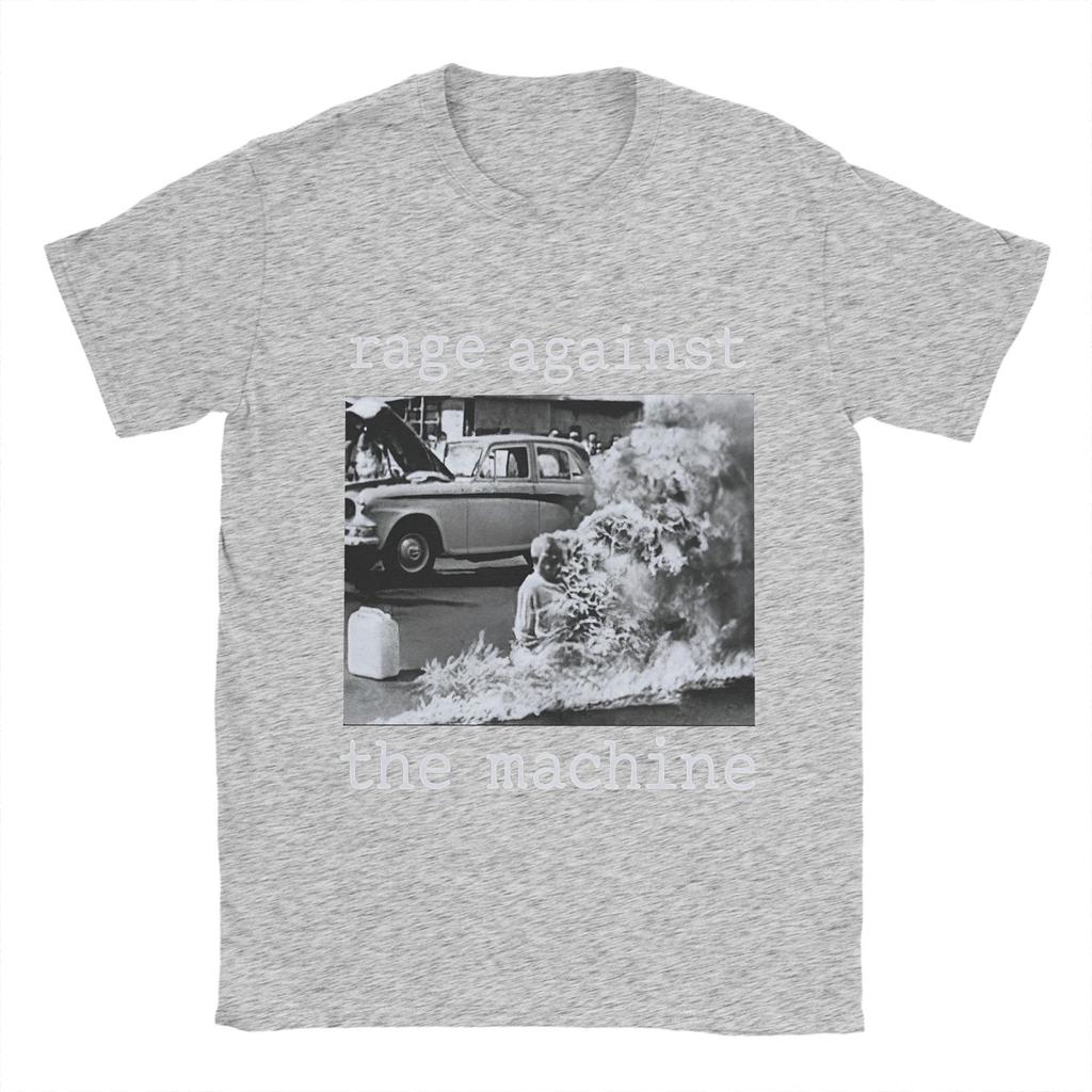 Men Rage Against The Machine T Shirt Pure Cotton Tops Novelty Short Sleeve Crew Neck Tee Shirt Gift Idea T-Shirt