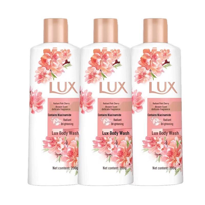 Lux Delicate Skin Brightening Pink Cherry Blossom Shower Gel 200g (3-Pack)