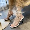 Fashion NEW Hot Summer Classic Sexy Woman Wedding Shoes Peep Toe Stiletto High Heels Big Size  Women Sandals Gladiator Wedge Sandals855