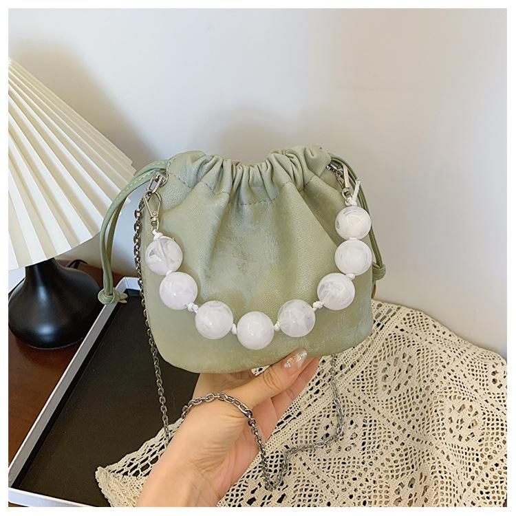 

Сумка женская сумка нишевый дизайн корейская версия персонализированной повседневной простой сумки-ведра модная цепочка сумка-мессенджер через плечо зелёный