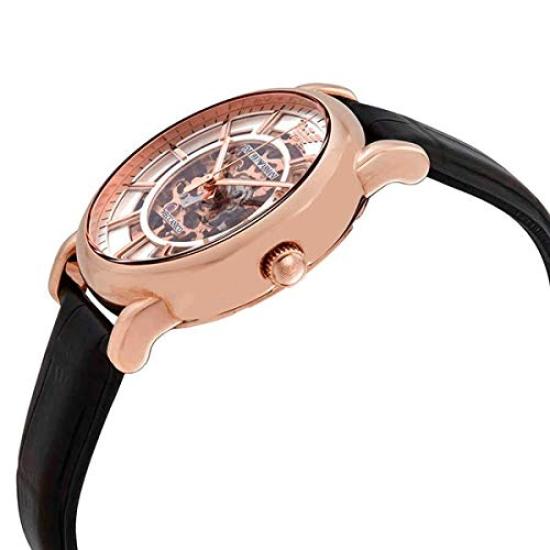 Emporio Armani Meccanico Automatic Mechanical Skeleton Retro Black with Natural Leather AR60007 Men's Watch, Style, Strap, [Used]