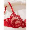 New Multi-color Sexy Embroidery Perspective Mesh Lace Gathering Erotic Underwear Suit Women