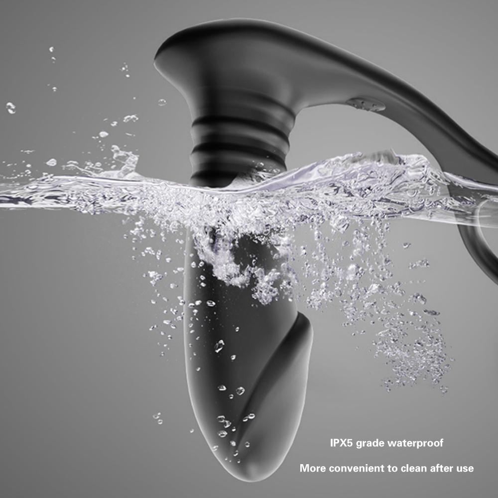 Silicone Anal Vibrator Rotation Beads Prostate Stimulator Massager Delay Ejaculation Ring Anal Butt Plug Dildos Sex Toys for Men
