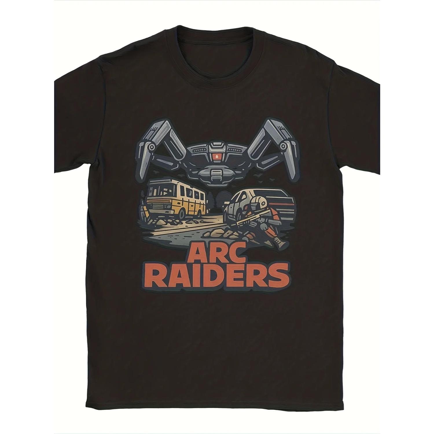 

Arcade Style _Arc Raiders_ Game T-shirt - Retro Arcade Printed Casual Shirt, Suitable for Gaming Fans and Daily Wear XXXXXL чорний