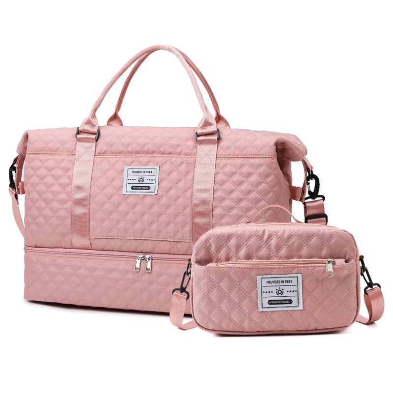 OLOMM Korean Style Quilted Travel Gym Crossbody Bag Set
