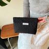 Portable Zippered Makeup Bag Flower Pattern Large Capacity Cosmetic Pouch Multi-purpose Solid Color Storage Bag Outdoor