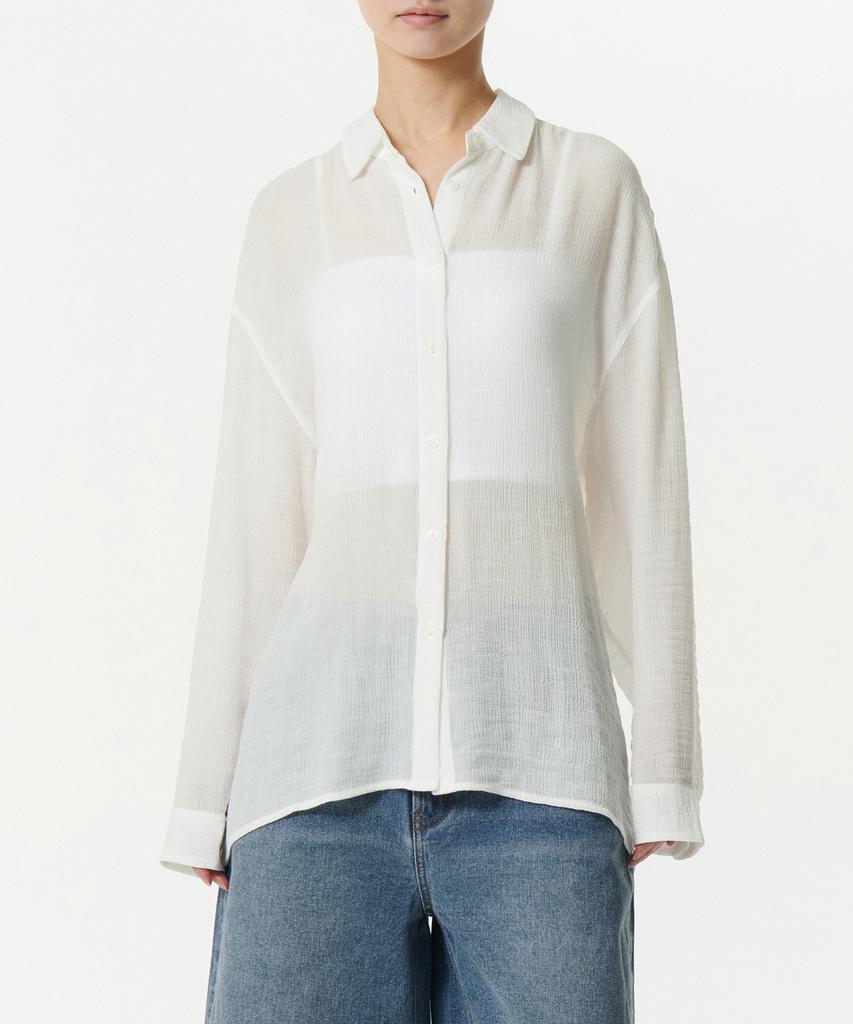 MUSINSA STANDARD WOMAN Women'S Oversized Sheer Crinkle Shirt [Ivory]