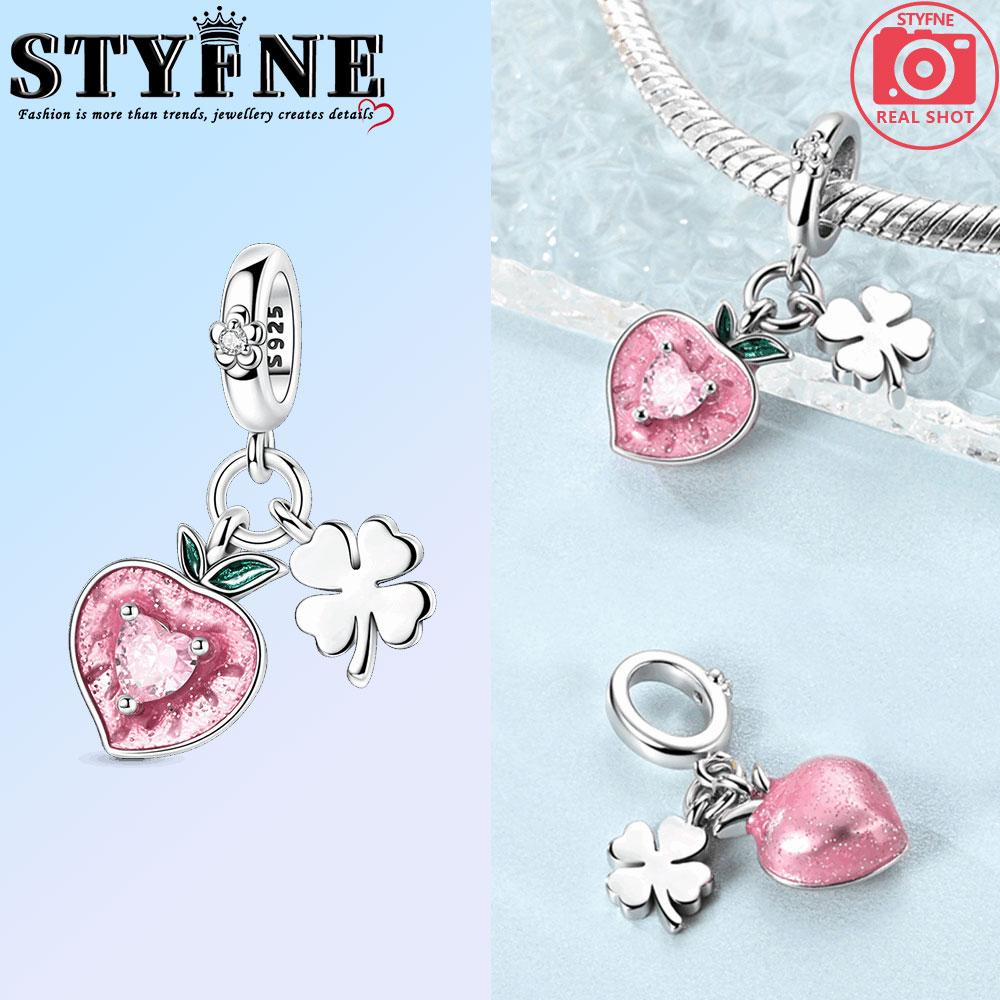 Miedziane Koniczynki Charms Koralik Kiwi Truskawka Wiśnia Miód Brzoskwinia Cytryna Zawieszki Pasują do Oryginalnej Bransoletki Biżuteria DIY