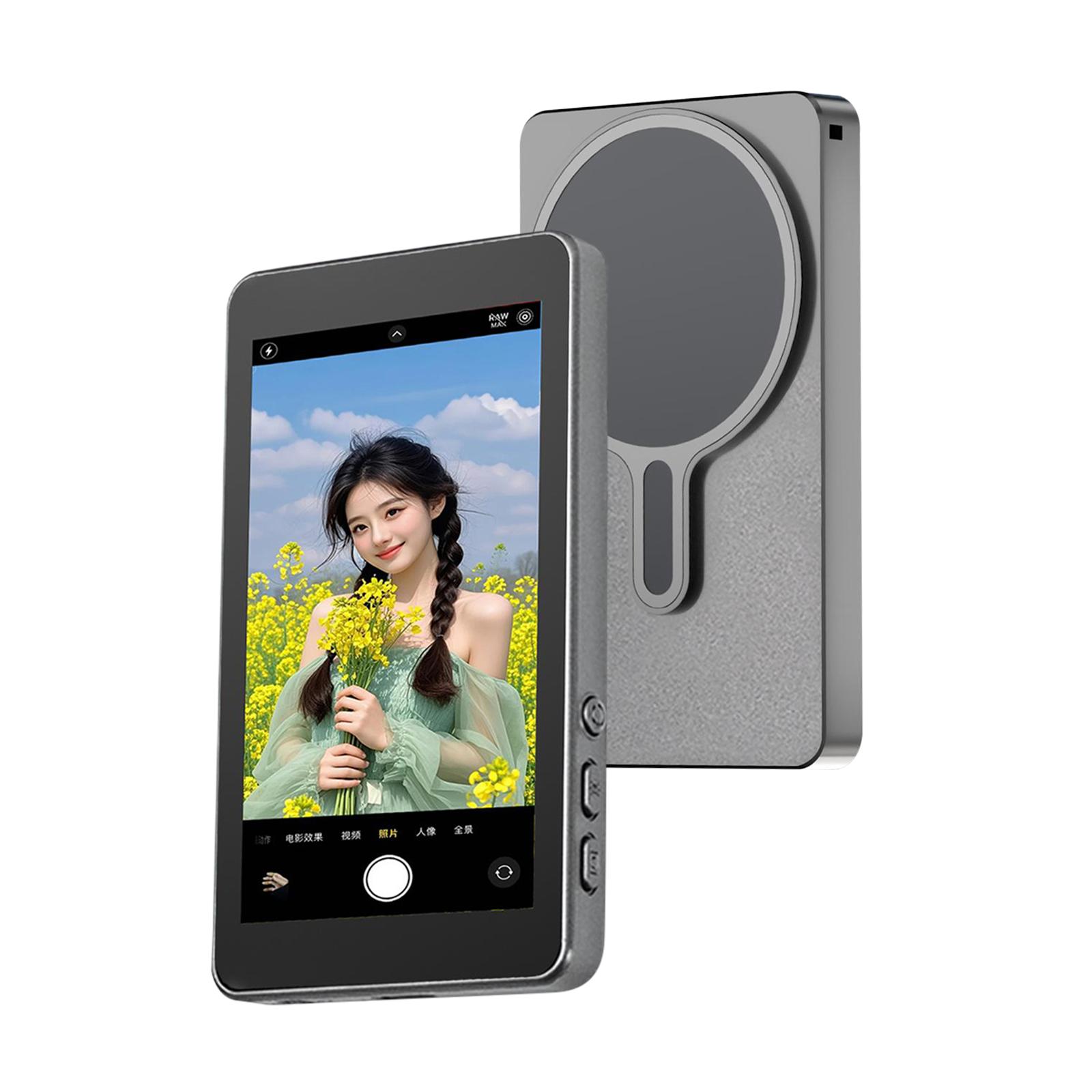 

Phone Selfie Monitor Screen Wireless Magnetic Mount Phone Rear Camera Monitor Screen for Android iPhone Selfie Vlog Live Stream серый