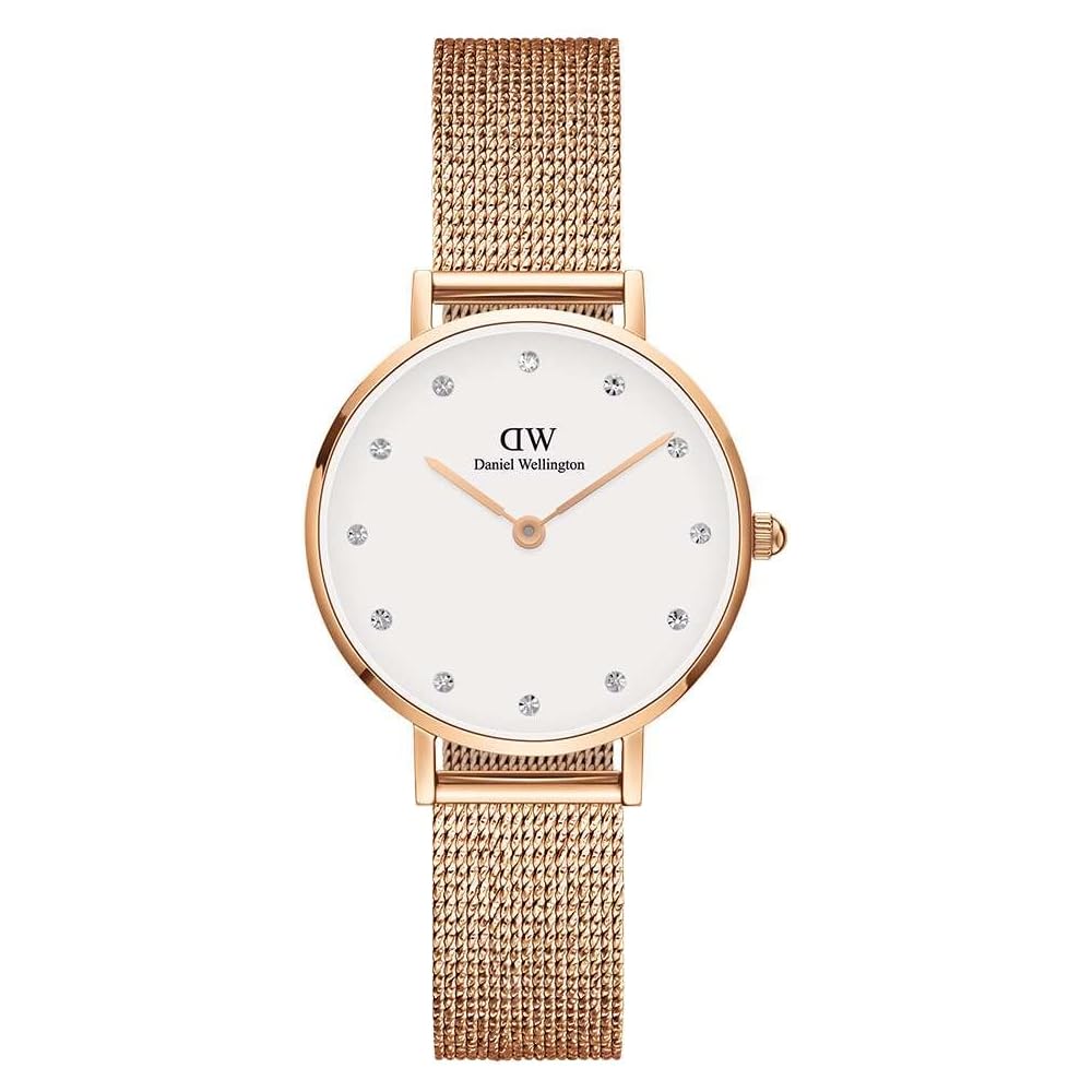 Daniel Wellington Petite 28 Pressed Lumine Crystal Rose Gold Silver Women's Watch Elegant Design