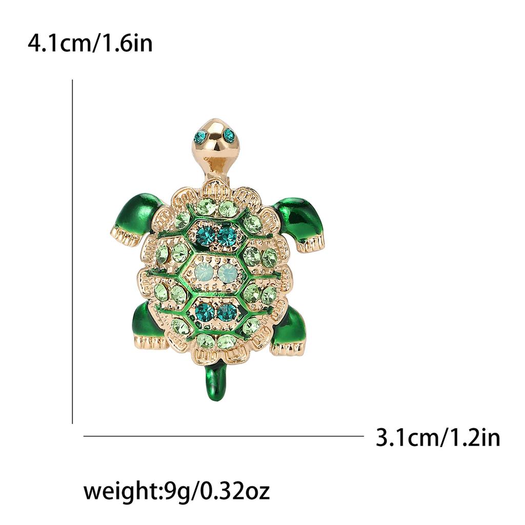 Vintage Rhinestone Cute Cartoon Turtle Brooch, Men's and Women's Clothing Accessories Brooch Pendant Party Jewelry Gifts