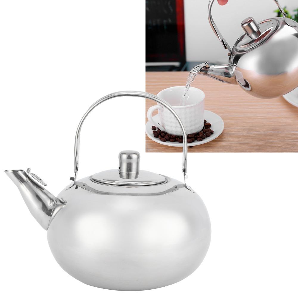 Removable Infuser Tea Kettle 20cm/7.9in Coffee Pot Durable Stainless Steel Teapot Restaurant