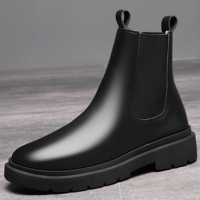 Chelsea Boots Men's High-top Shoes Chimney Cotton Shoes Autumn and Winter Trendy Men's Martin Boots Tooling Snow Boots