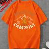 Retro Master Of The Campfire Mountain TShirt Vintage Camping Graphic Cotton Top Perfect Gift for Hiking Camping Outdoor Lovers