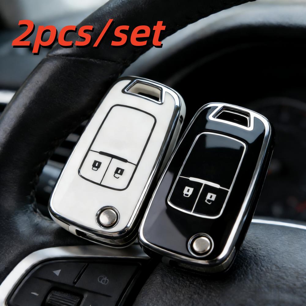 2Pcs Car Key Case Covers For Chevrolet Cruze Spark Orlando Malibu For Opel Vauxhall Astra J Corsa D E Zafira Mokka