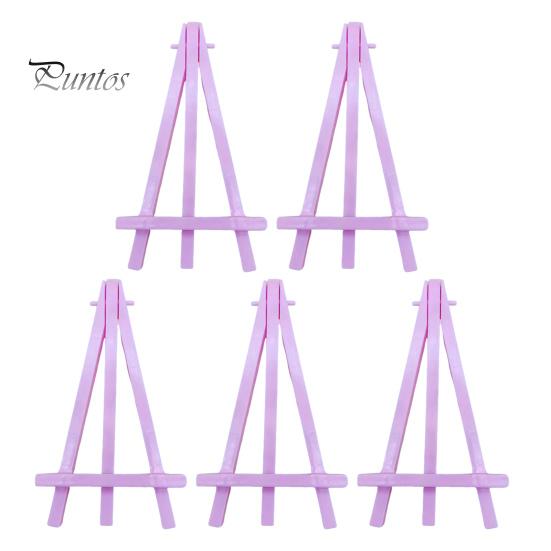 

5 шт. Треугольный мольберт, мини-стенд, детский художественный дисплей, небольшой мольберт для рисования с яркими цветами, 15,5 см, пластиковый мольберт для рисования розовый