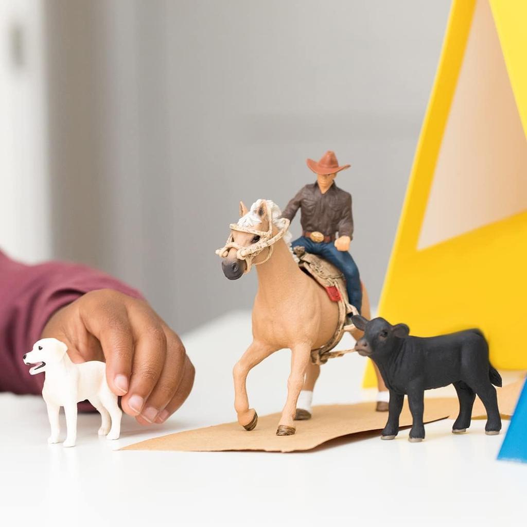 SCHLEICH Farm World Western Riding Playset - 42578, Realistic Toy Horse Figurine for Kids 3+