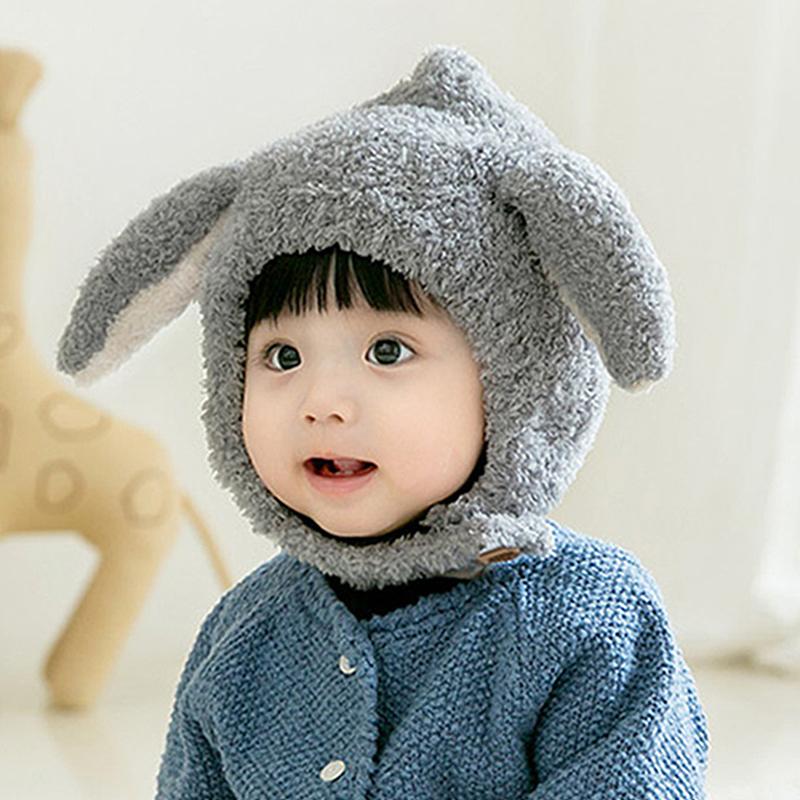 Simpatico Cappello da Bambino Autunno Inverno Orecchie da Coniglio Morbido Peluche Caldo Cappello Berretti per Bambini Tinta Unita Cappello con Paraorecchie Cuffia