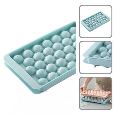 Practical No Residue Circle Ice Cube Tray Stackable Silicone Sphere Ice Cube Mold