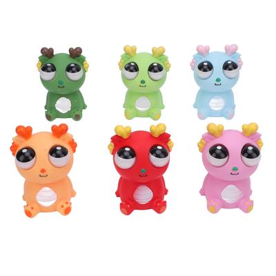6 Pièces Dragon Jouet à Presser Réduire la Pression Dragon Jouet Amusant à Yeux Sortants pour Bureau Streaming en Direct Maison