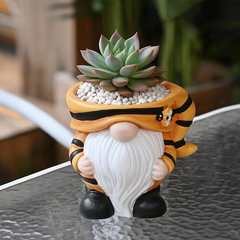 Figurine Pot Elfe de Noël en Céramique Adorable Statue de Nain Vase Fleur Sèche