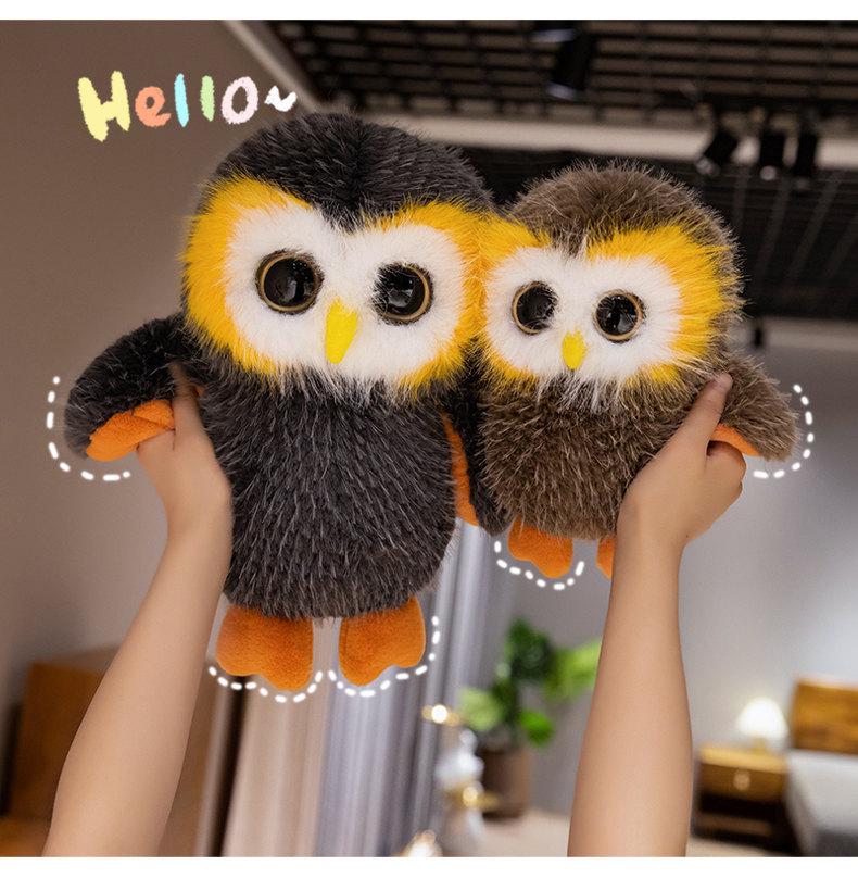 Adorable Big-Eyed Owl Plush Toy – Cartoon Stuffed Animal Doll for Kids' Birthdays