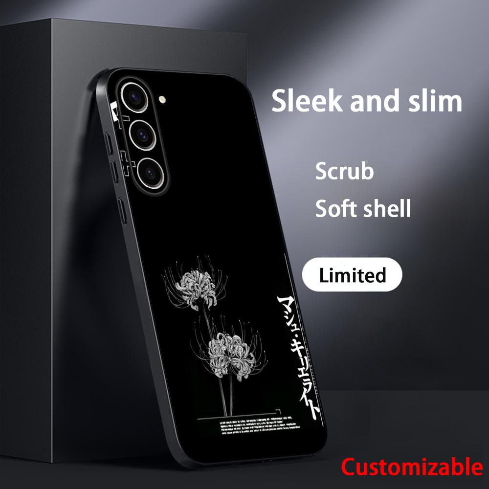 Art Red spider lilys japan design Phone Case For Samsung Galaxy S26 S25 S24 S23 S22 S21 Plus Ultra Note20 Soft Black