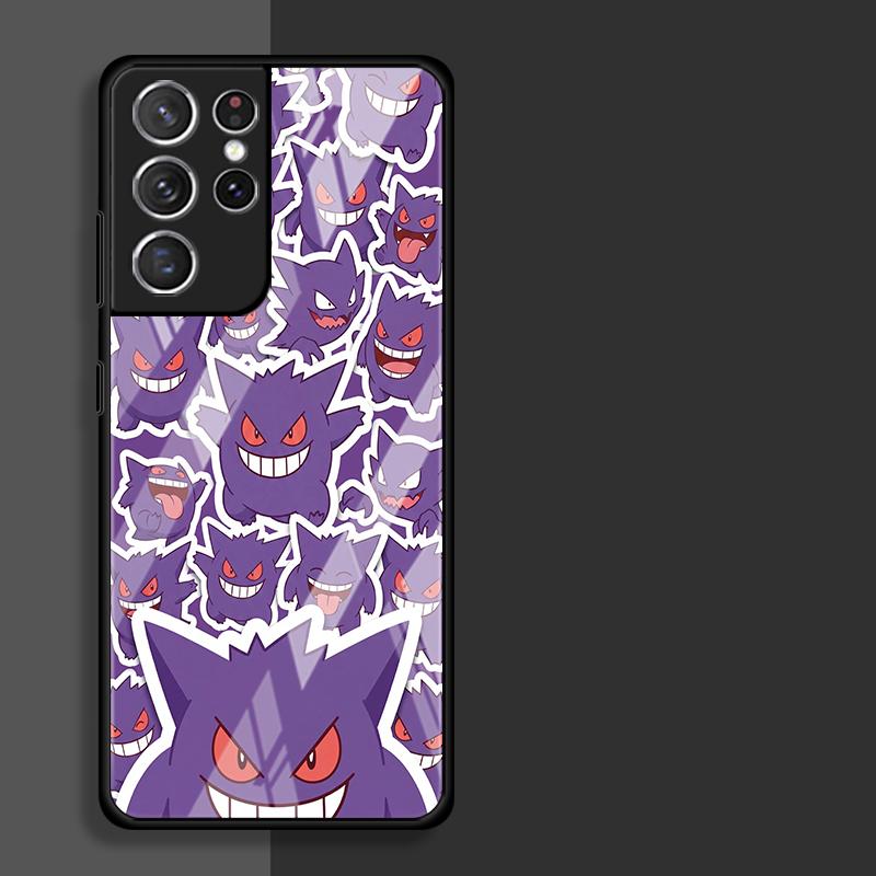 Cool Gengar Pokemon Glass Case for Samsung Galaxy S26 S25 Ultra S23+ S24 S21 S24+ S22 S25+ S20 FE S23 Plus Luxury Phone Cover
