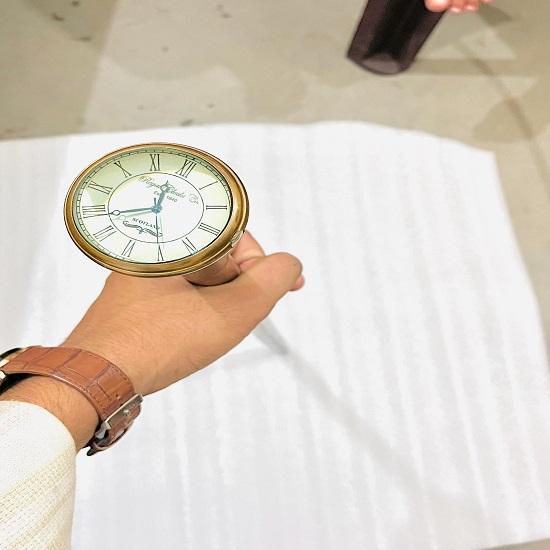 Style Walking Stick Brass Clock Handle, 3-Section cane