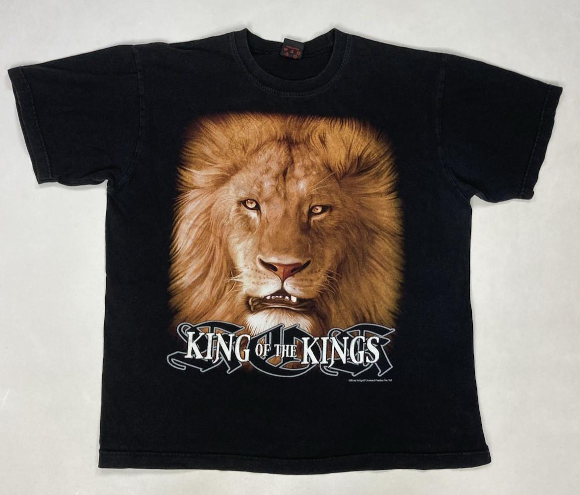 VINTAGE Kings Of King Lion Graphic T-shirt Men Large Black Short Sleeve XXXL