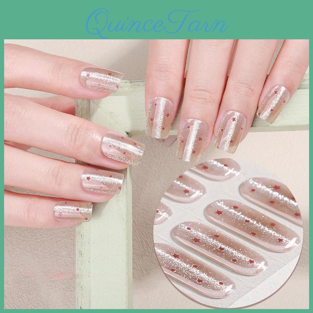 Full Gel Stickers Nail Cover Self Adhesive French Manicure Strips Quick Apply No Uv Light Required Salon Quality