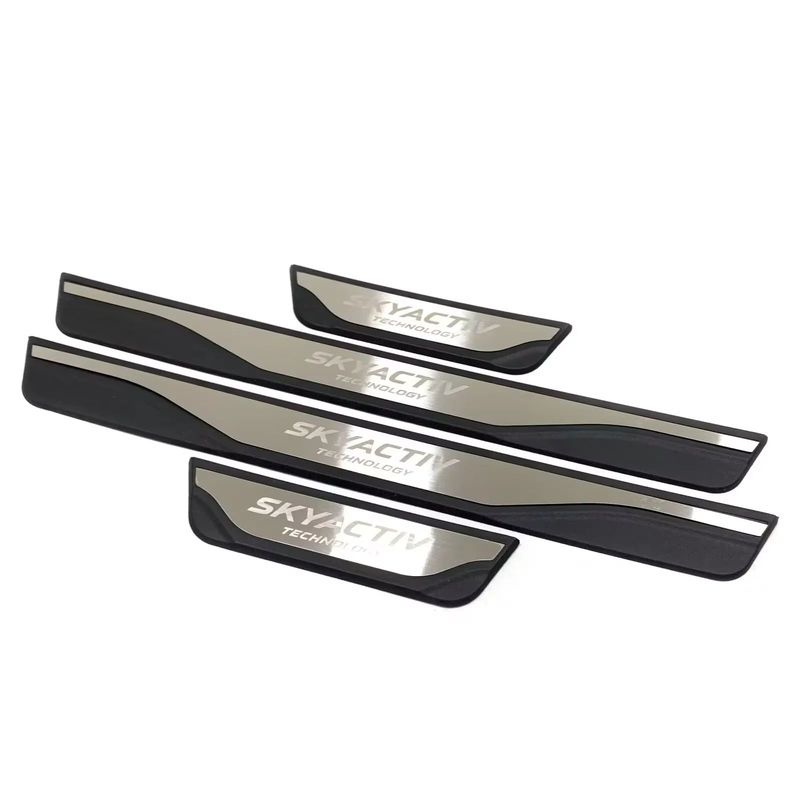 For Mazda 2 3 6 2014 - 2017 2018  - 2024 Door Sill Kick Scuff Plate Protector Sticker Guard Pedal Cover Trim Car Accessories