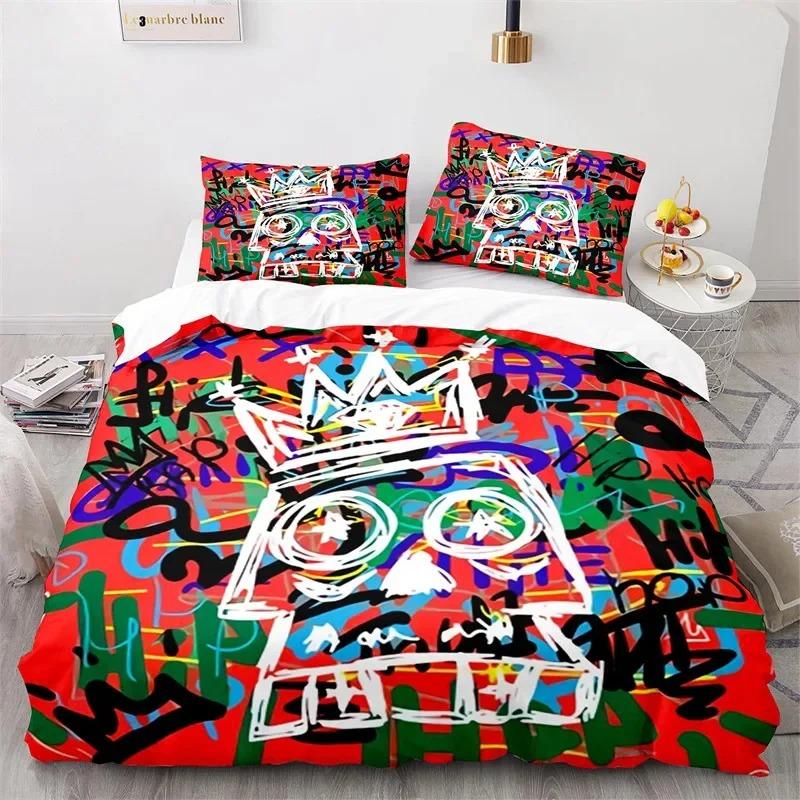 Graffiti Hip Hop Modern Street Art Bedding Set Bedroom Soft Modern Bedspreads Comefortable Duvet Cover Quilt Cover Pillowcase