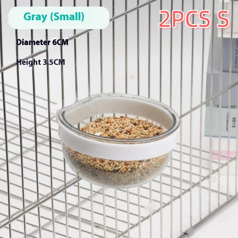 Bird Feeding Bowl Detachable Transparent Bowl Plastic Food Cup For Cage Convenient Hanging Seed Water Feeder For Parrots