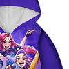 Girls Hoodie 3D Cartoon Jacket Sweatshirt Music Zip Hooded Long Sleeve Tops