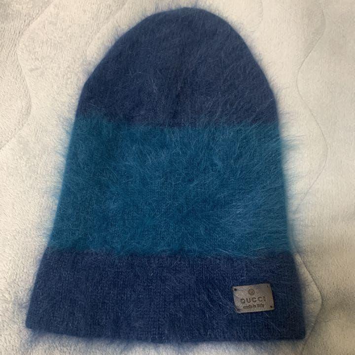 Used GUCCI fur hat knit cap