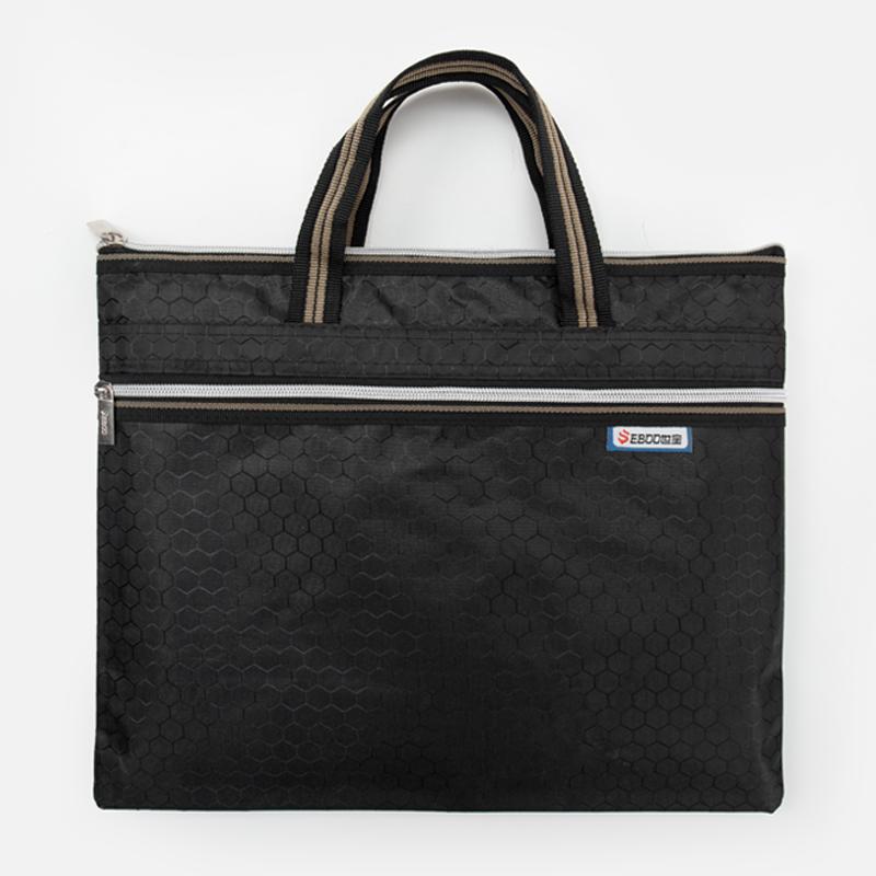 SEBOO-Official Document Transaction Bag, Double Layer Zipper File Bag, Portable Business Computer Bag чёрный