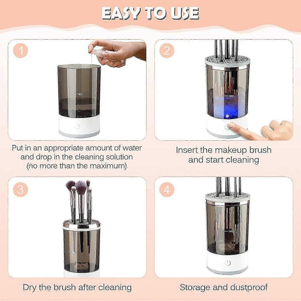Electric Makeup Brush Cleaner, Makeup Brush Cleaner Machine With Brush Clean Mat, Automatic Cosmetic Brush Cleaner Tools