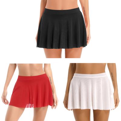 Vrouwen geplooide minirok, sexy ruches, effen rok, lingerie, korte rokken