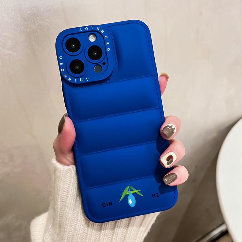 ADD LOGO Down Jacket TPU Mobile Phone Case for iPhone 14 Pro Max