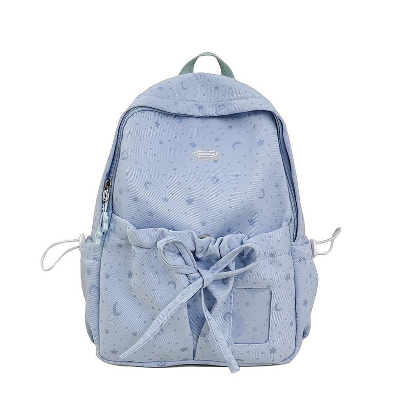 Cute Bowknot Backpack for Women Large Capacity Nylon School Backpack Kawaii Travel Daypack Casual College Bookbag