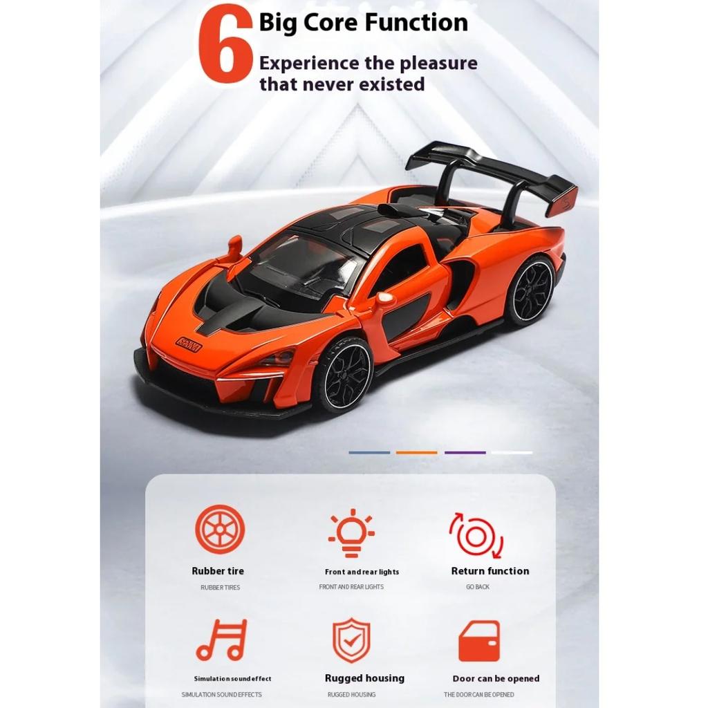 1/32 Scale McLaren Senna Alloy Car Model Diecasts Metal Toy Vehicles Model Simulation Sound and Light Collection Kids Birthday Gifts