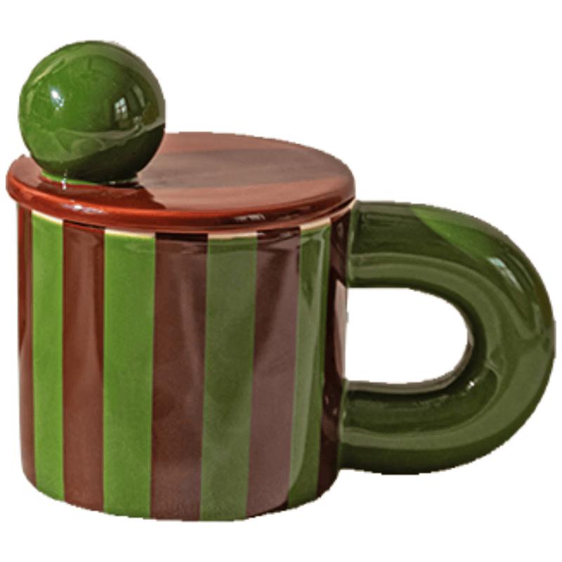Stylish Plaid Ceramic Coffee Mug 300ml