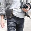 Retro Mini Leather Crossbody Bag - Men's Chest & Waist Phone Bag, Top Layer Cowhide