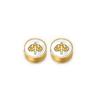 5Pcs Stainless Steel 9mm Round Gold Color Shell Crsoo Moon Charms Beads for DIY Women Necklace Jewelry Making Bracelet Supplies