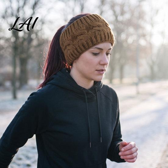 Knitted Headband with Fleece Lining Winter for Women Soft Lined Thermal Hair Running Gear Women Band Thickened Plush Ear Warmer Cold Weather Outdoor